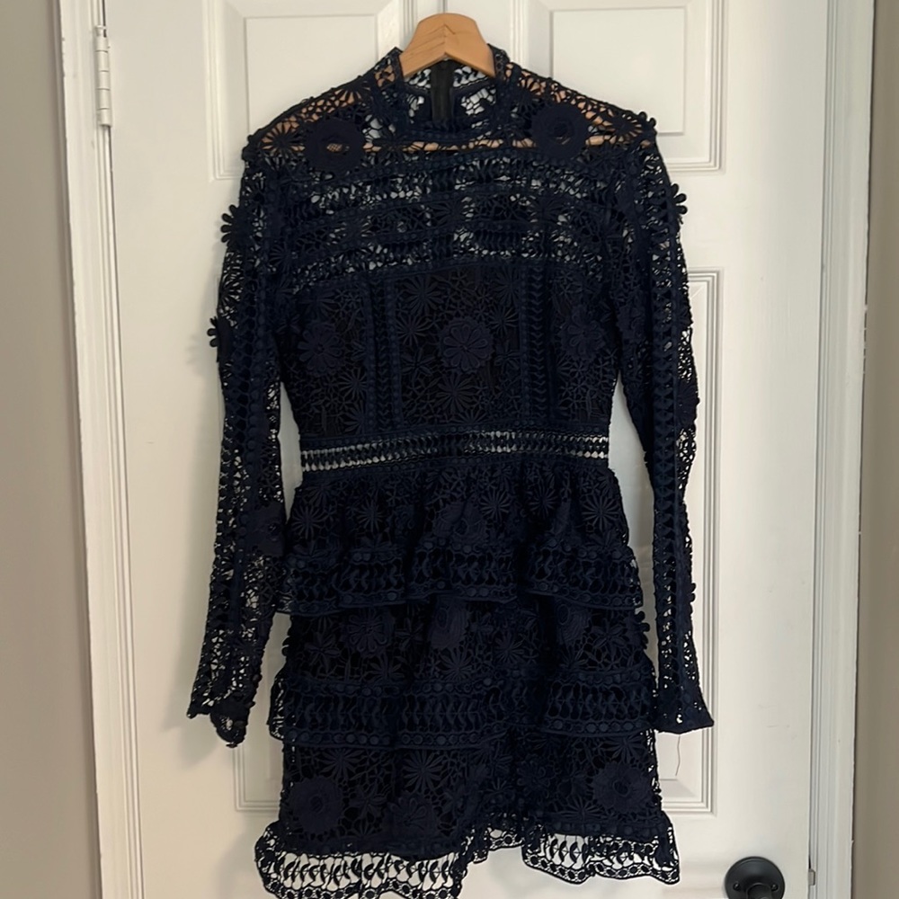 Self-Portrait long sleeved mini dress!